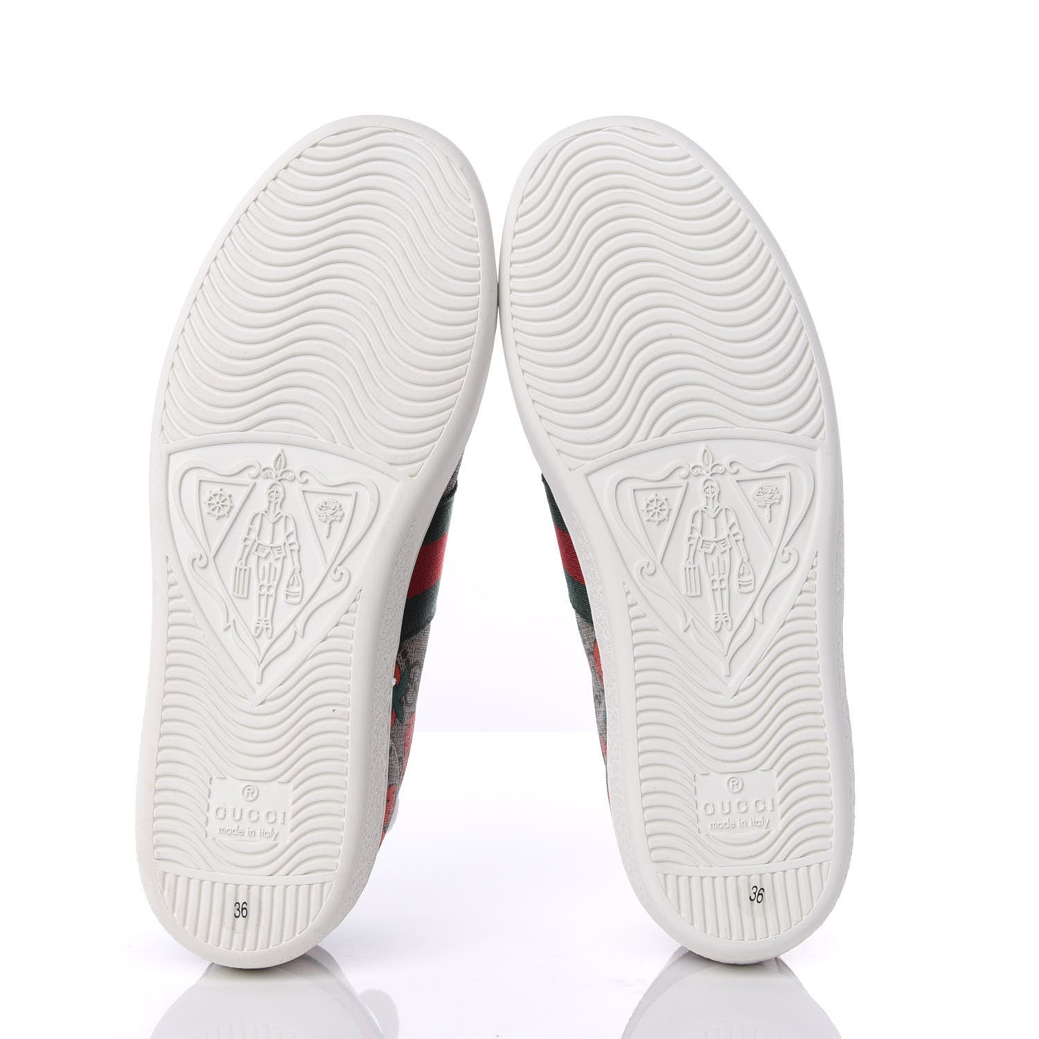 Gucci GG Supreme Monogram Strawberry Web Womens Ace Sneakers 36 Beige Multicolor Red Green 4 of 10