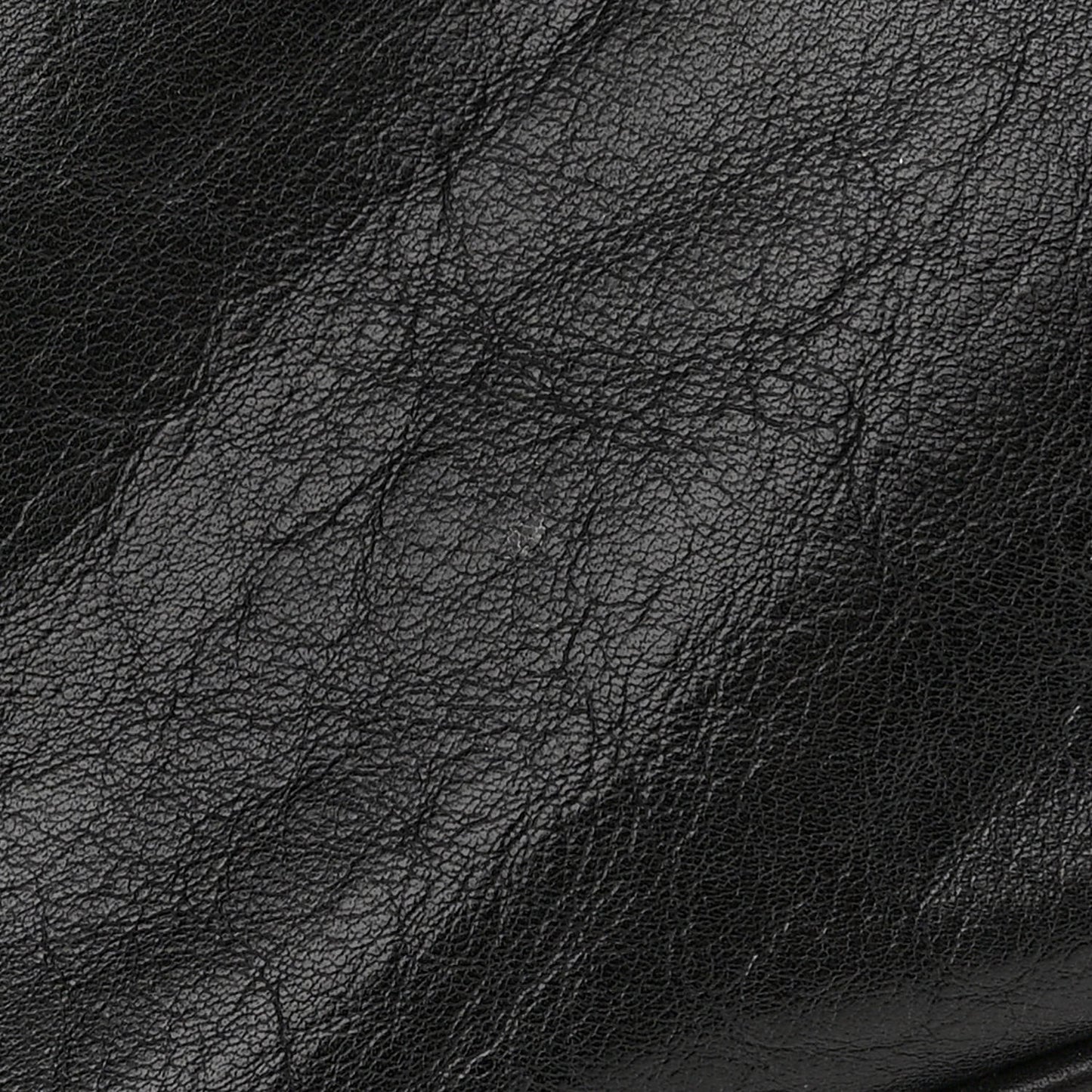 Calfskin Small Rock and Chain Flap Black