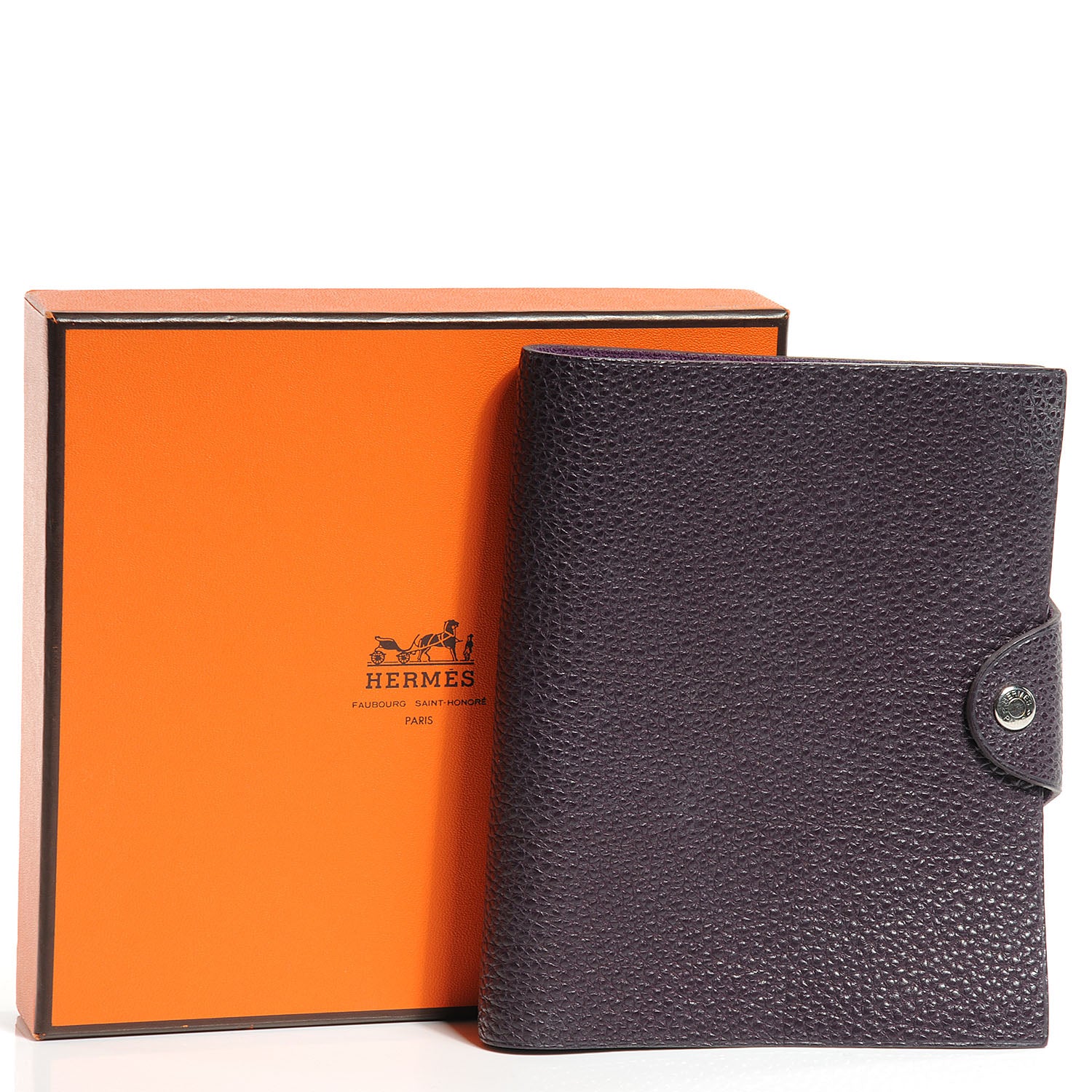 Hermes Togo Ulysse PM Notebook Cover Raisin 7 of 7