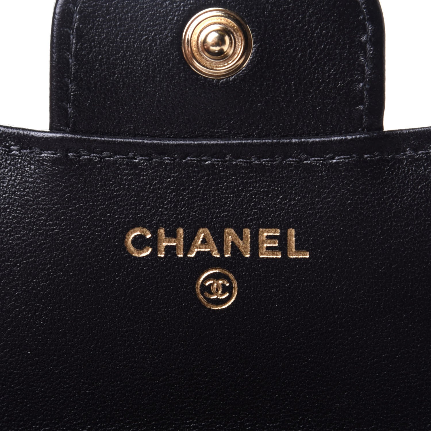 Chanel Lambskin Quilted Top Handle Flap Coin Purse With Chain Black 4 of 4