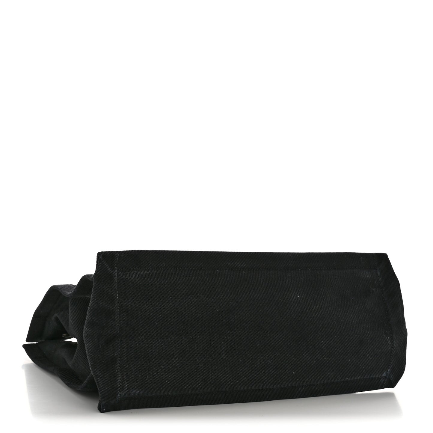 Linen Calfskin Rive Gauche North South Tote Black