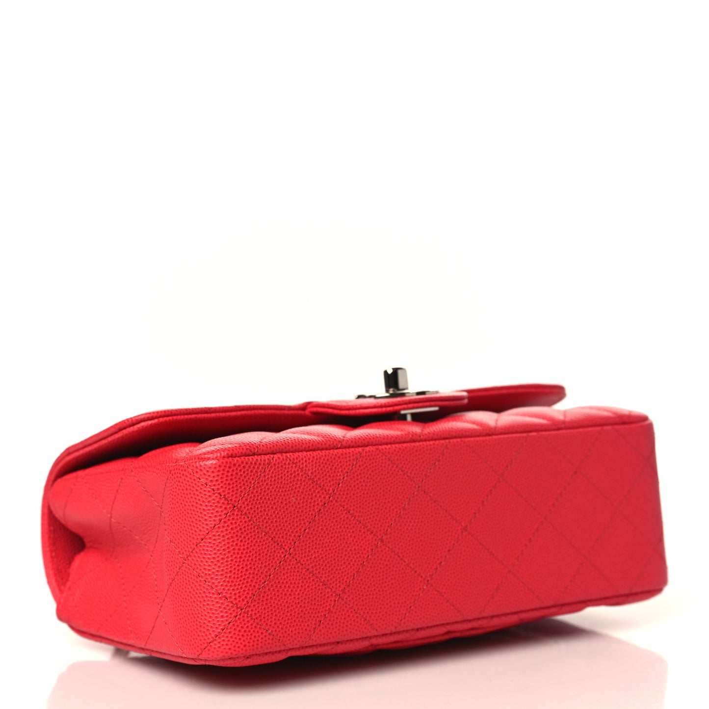 Caviar Quilted Mini Rectangular Flap Dark Pink