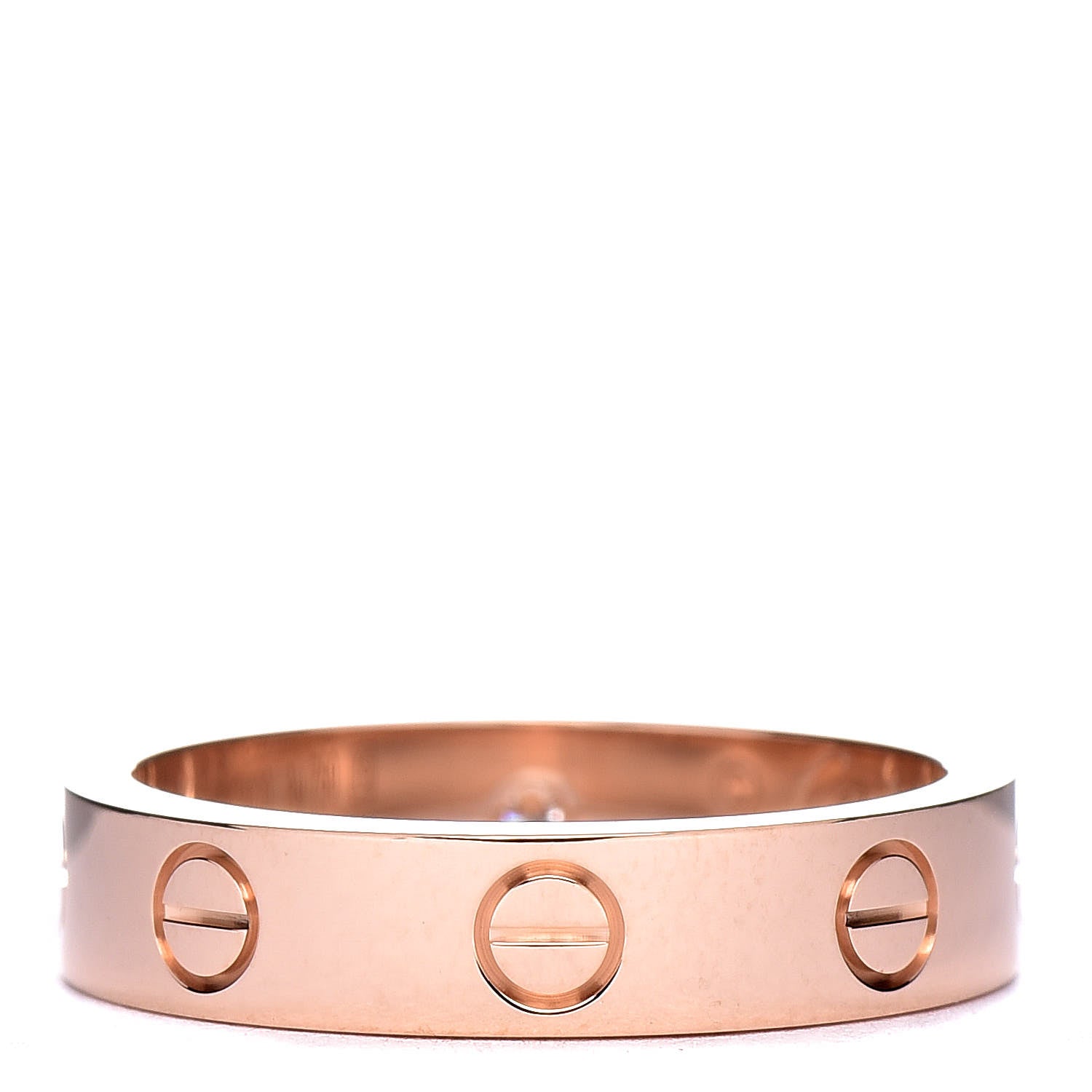 Cartier 18K Pink Gold Diamond 4mm LOVE Wedding Band Ring 50 5.25 3 of 5