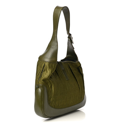 Gucci Fabric Pleated Jackie O Hobo Green 2 of 24