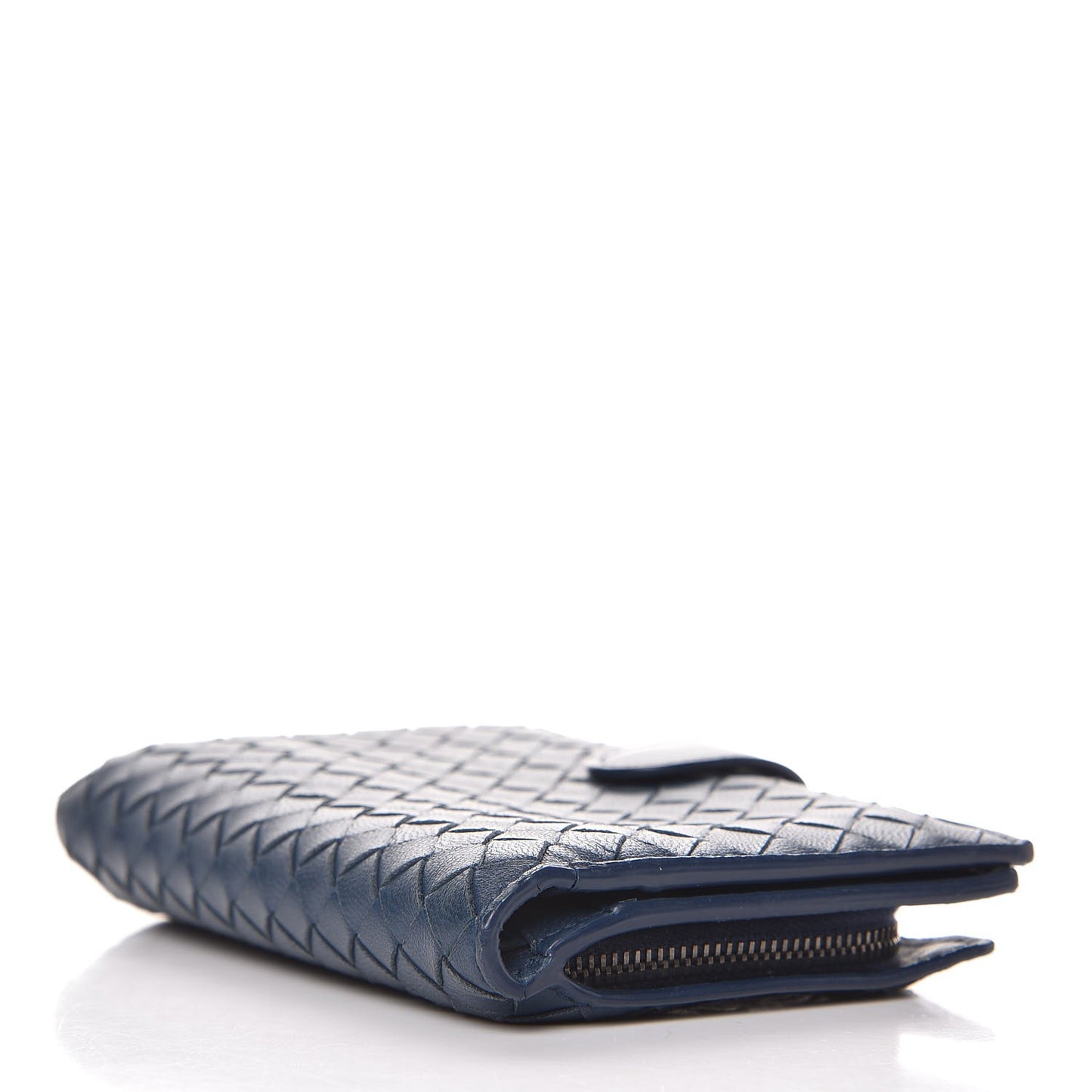 Nappa Intrecciato Continental Wallet Baltic Blue