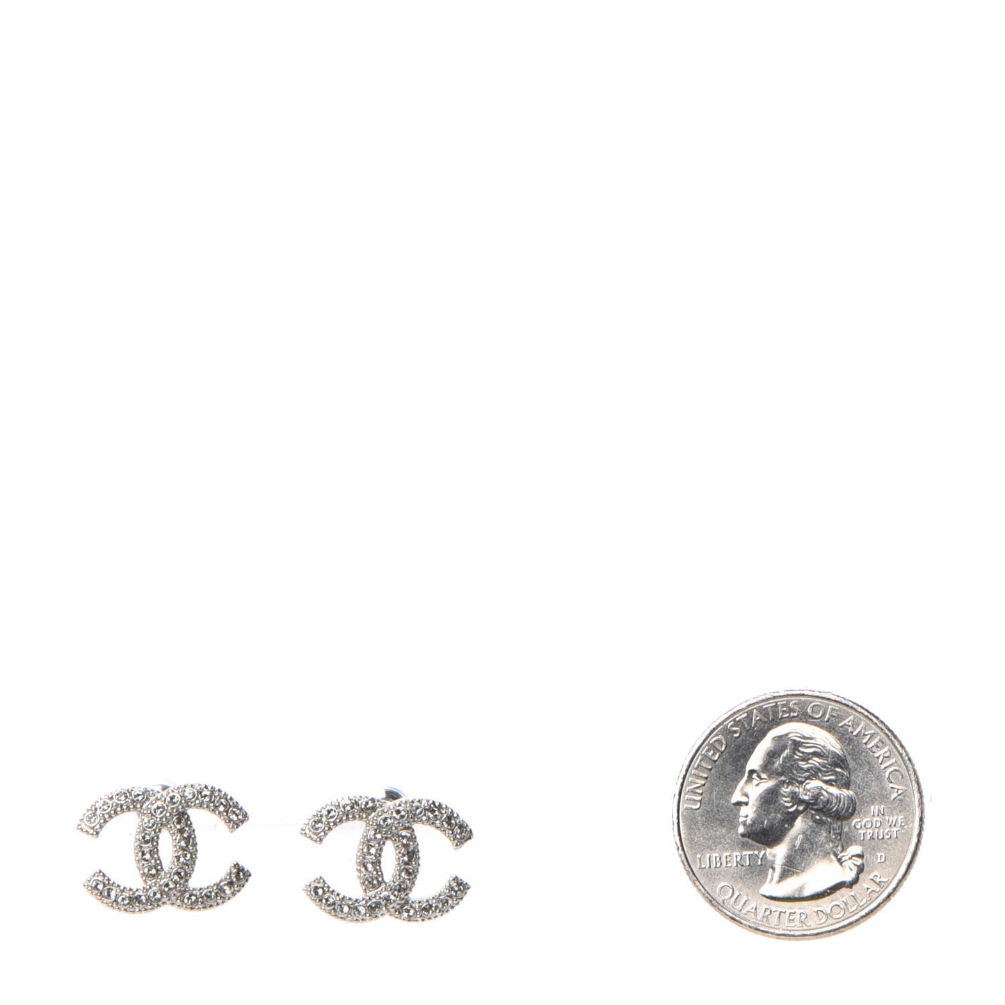 Crystal CC Earrings Silver