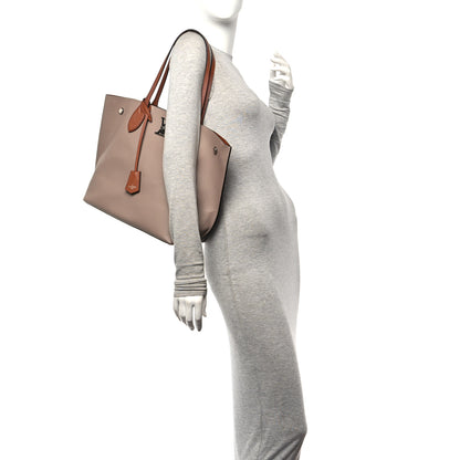 Louis Vuitton Calfskin Lockme Go Tote Vison 2 of 9