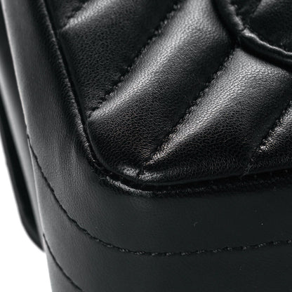 Chanel Lambskin Chevron Quilted Mini Rectangular Flap Black 11 of 12