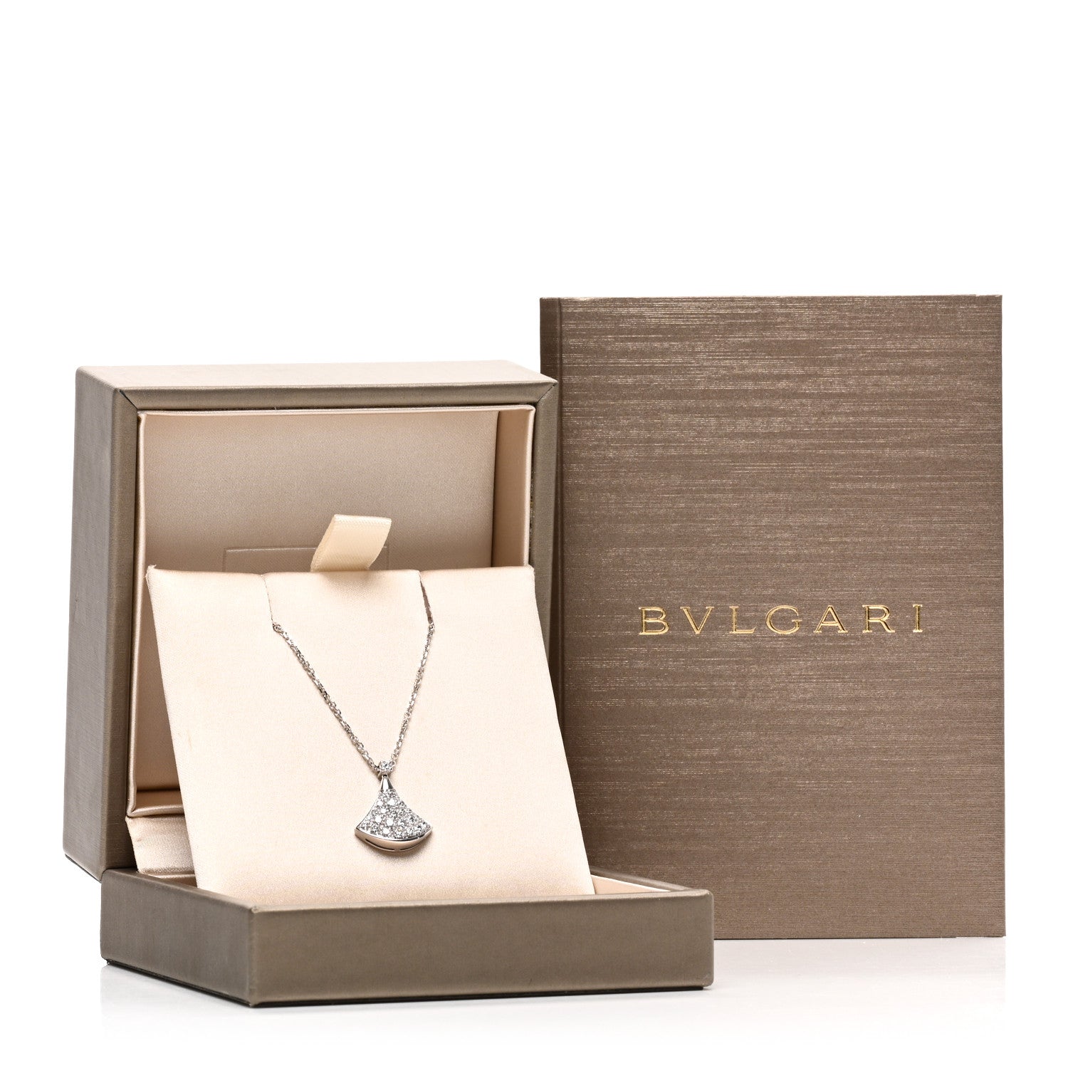 Bulgari 18K White Gold Diamond Divas' Dream Pave Necklace 6 of 6