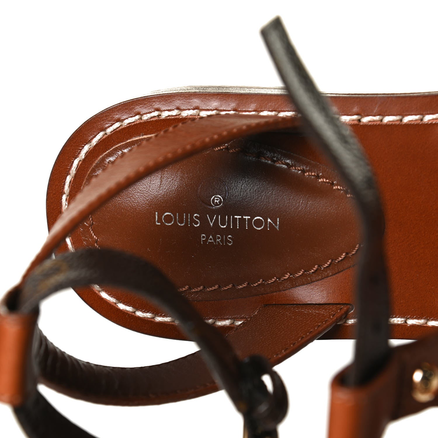 Louis Vuitton Calfskin Game On Playful Flat Sandals 37.5 Brown 9 of 10