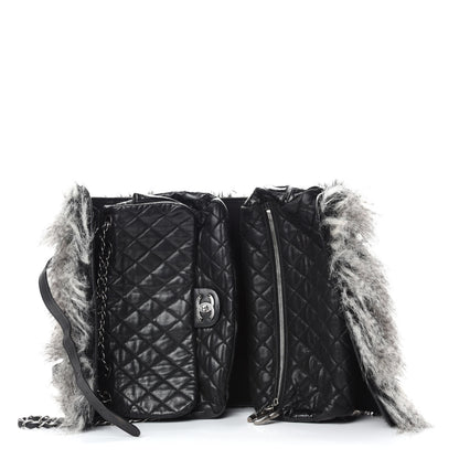 Chanel Iridescent Calfskin Fantasy Fur Backpack Grey 5 of 12