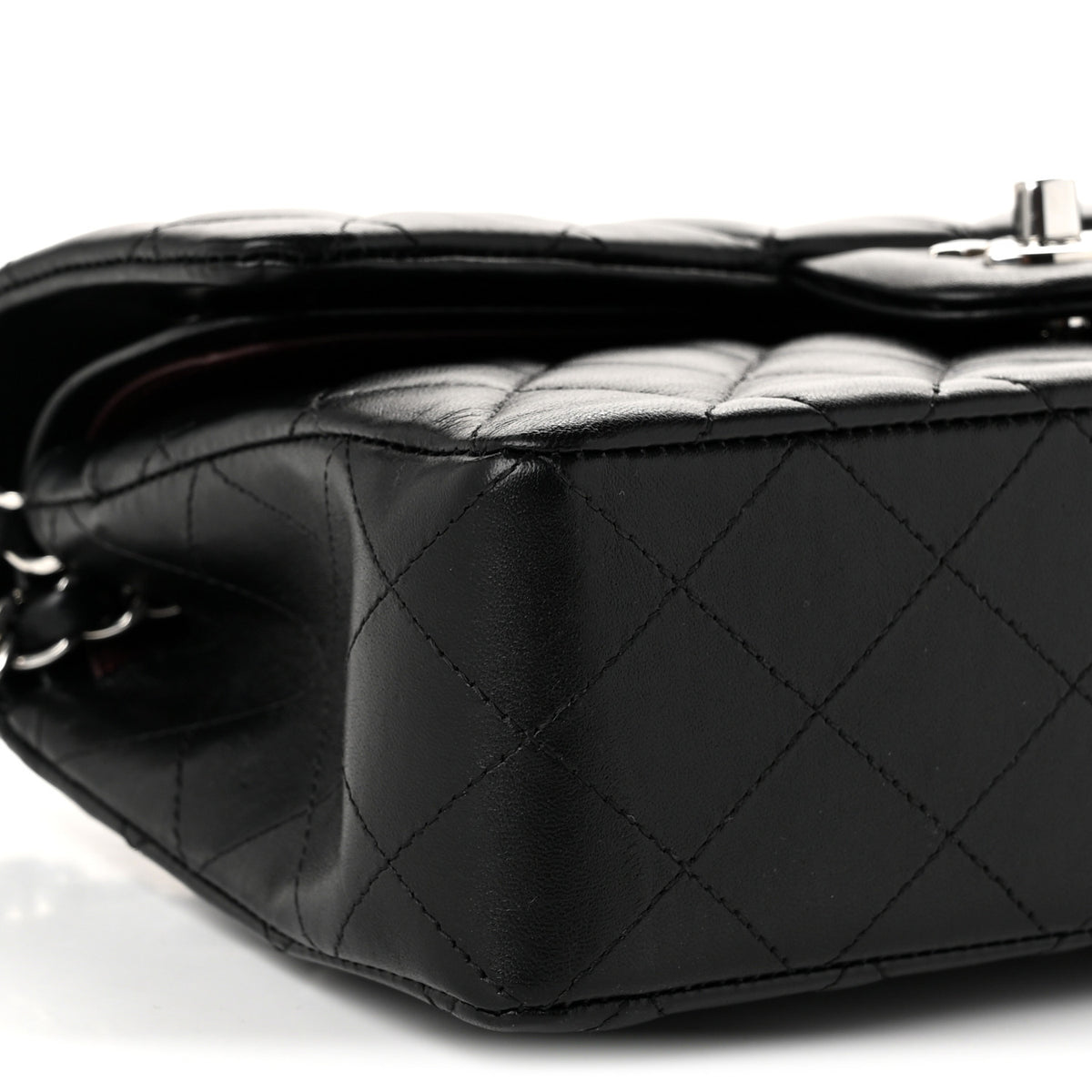 Lambskin Quilted Small Double Flap Black