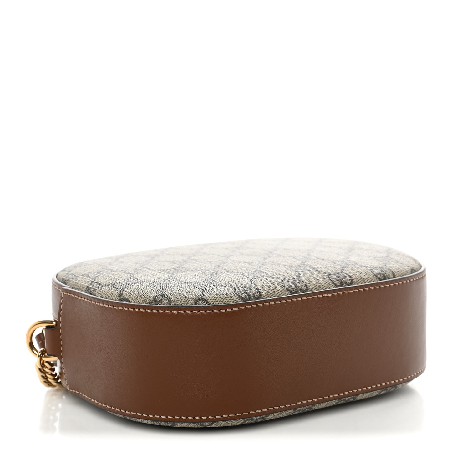 GG Supreme Monogram Cuoio Toscano Mini Chain Shoulder Bag Beige Ebony Cuir