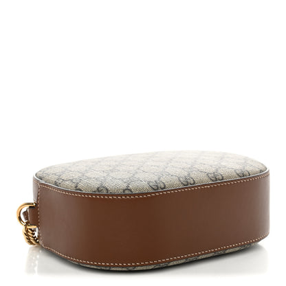 Gucci GG Supreme Monogram Cuoio Toscano Mini Chain Shoulder Bag Beige Ebony Cuir 4 of 10