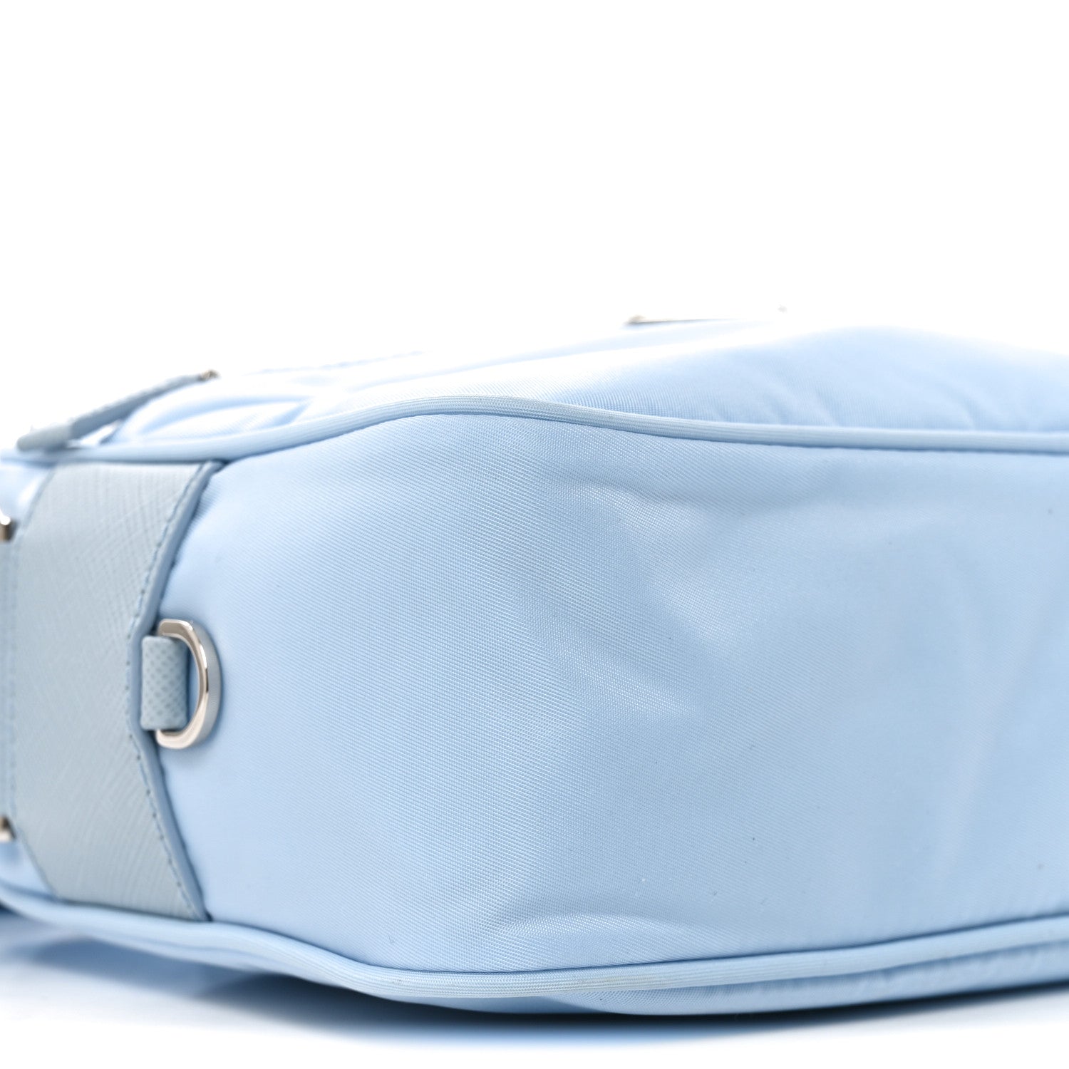 Prada Re-Nylon Vela Saffiano Pocket Double Zip Shoulder Bag Celeste 8 of 9