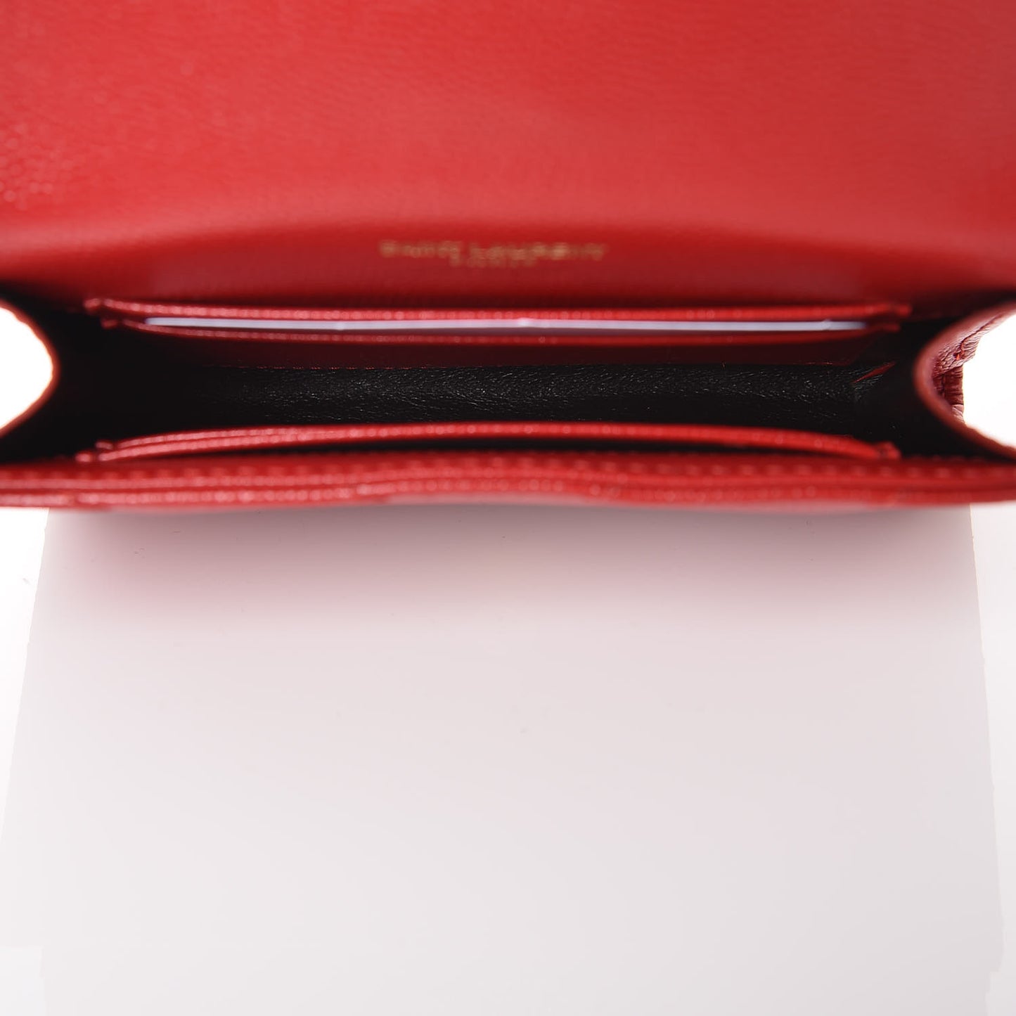 Grain De Poudre Matelasse Chevron Small Monogram Envelope Wallet Rouge Eros