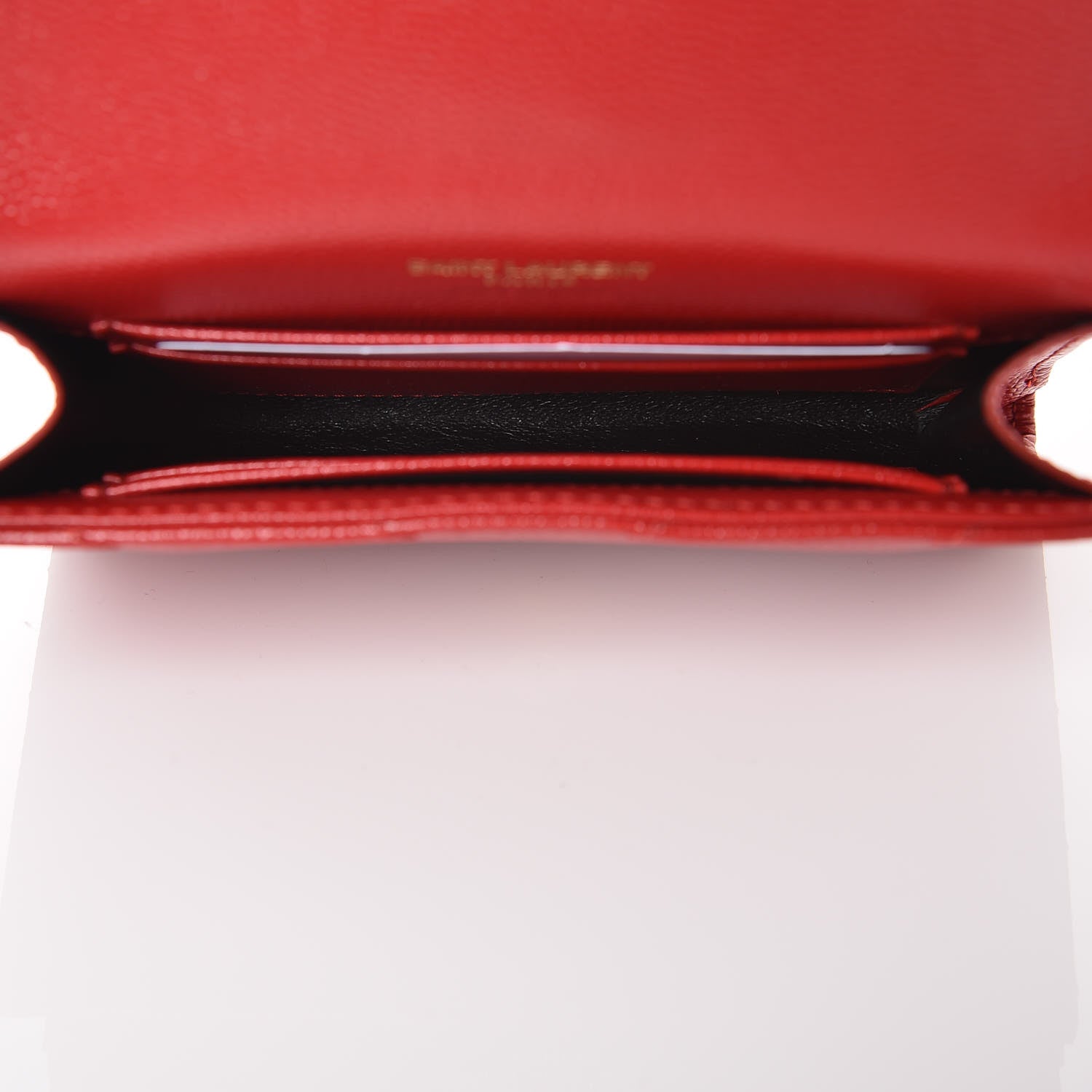 Saint Laurent Grain De Poudre Matelasse Chevron Small Monogram Envelope Wallet Rouge Eros 5 of 6
