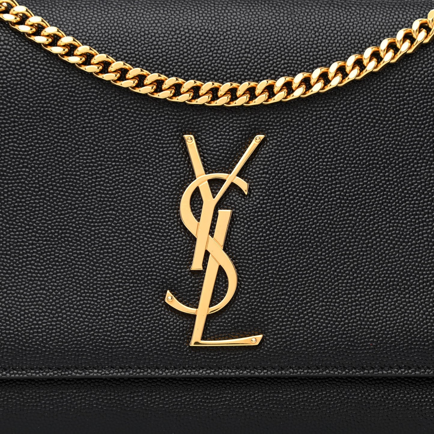Grain De Poudre Medium Classic Monogram Kate Satchel Black