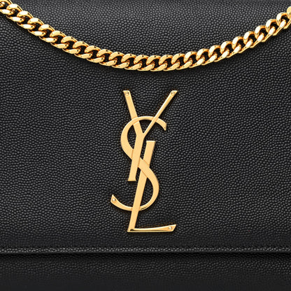 Saint Laurent Grain De Poudre Medium Classic Monogram Kate Satchel Black 8 of 10