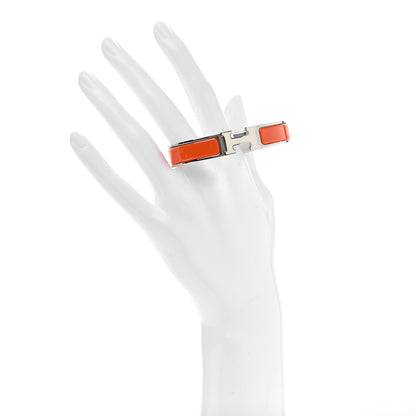 Hermes Enamel Narrow Clic Clac H Bracelet GM Orange White 2 of 5