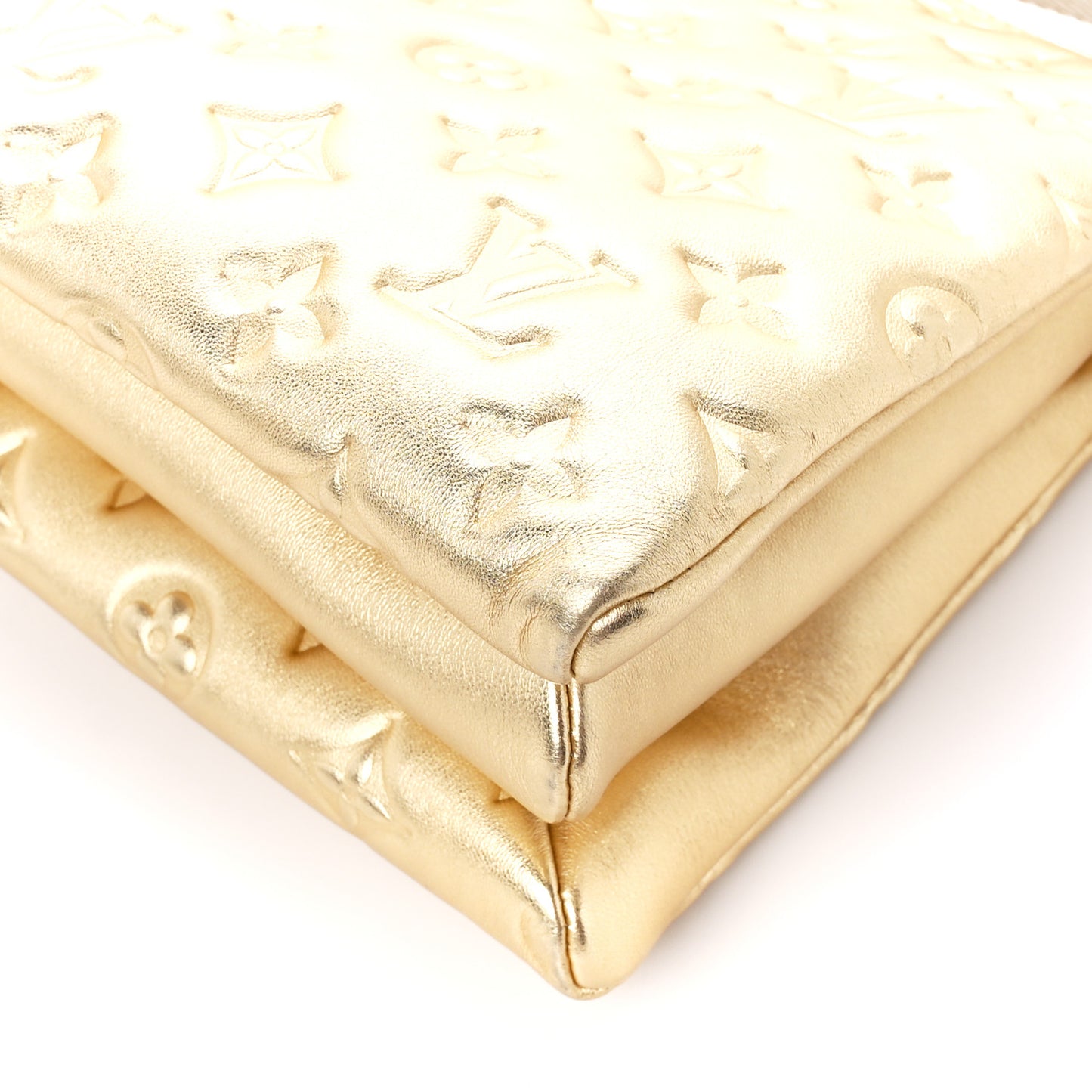 Lambskin Embossed Monogram Coussin PM Gold