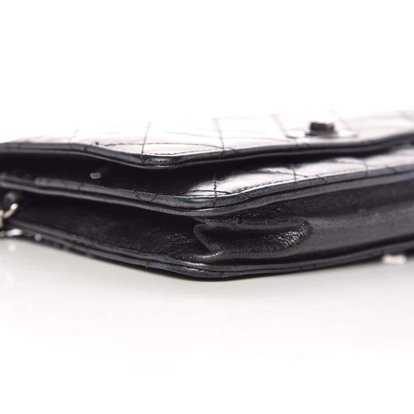 Glazed Aged Calfskin Reissue Wallet On Chain WOC Grey