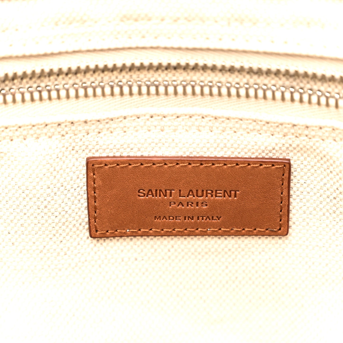 Linen Calfskin Rive Gauche Tote Greggio Brick