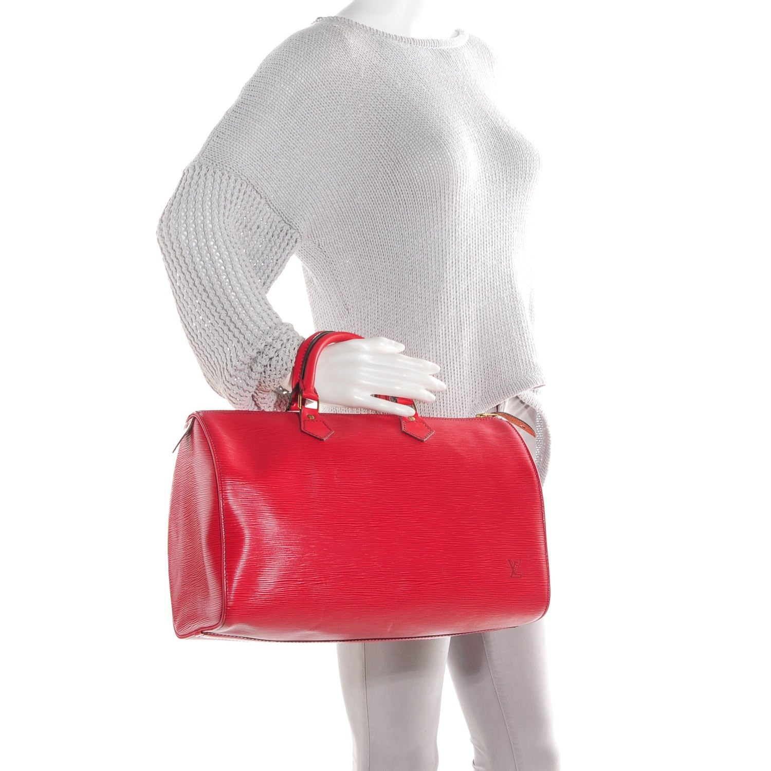 Louis Vuitton Epi Speedy 35 Rouge 2 of 7
