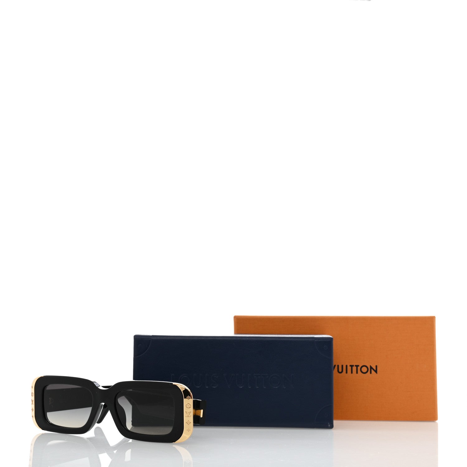 Louis Vuitton Acetate LV Moon Rectangle Sunglasses Z1653E Black 8 of 8