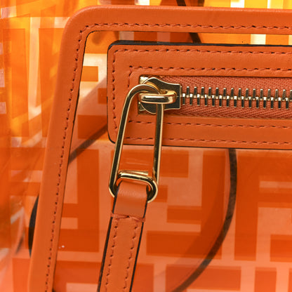 Fendi TPU FF Vitello Century Plexiglass Small Runaway Shopper Tote Aranciata 12 of 17