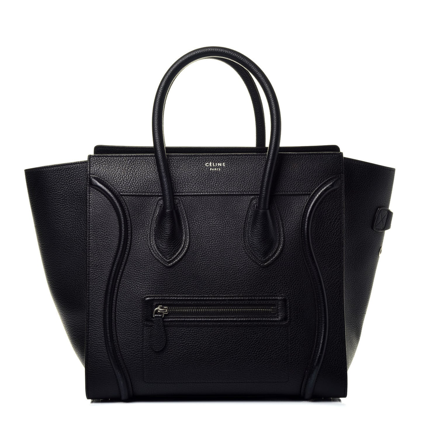Drummed Calfskin Mini Luggage Black