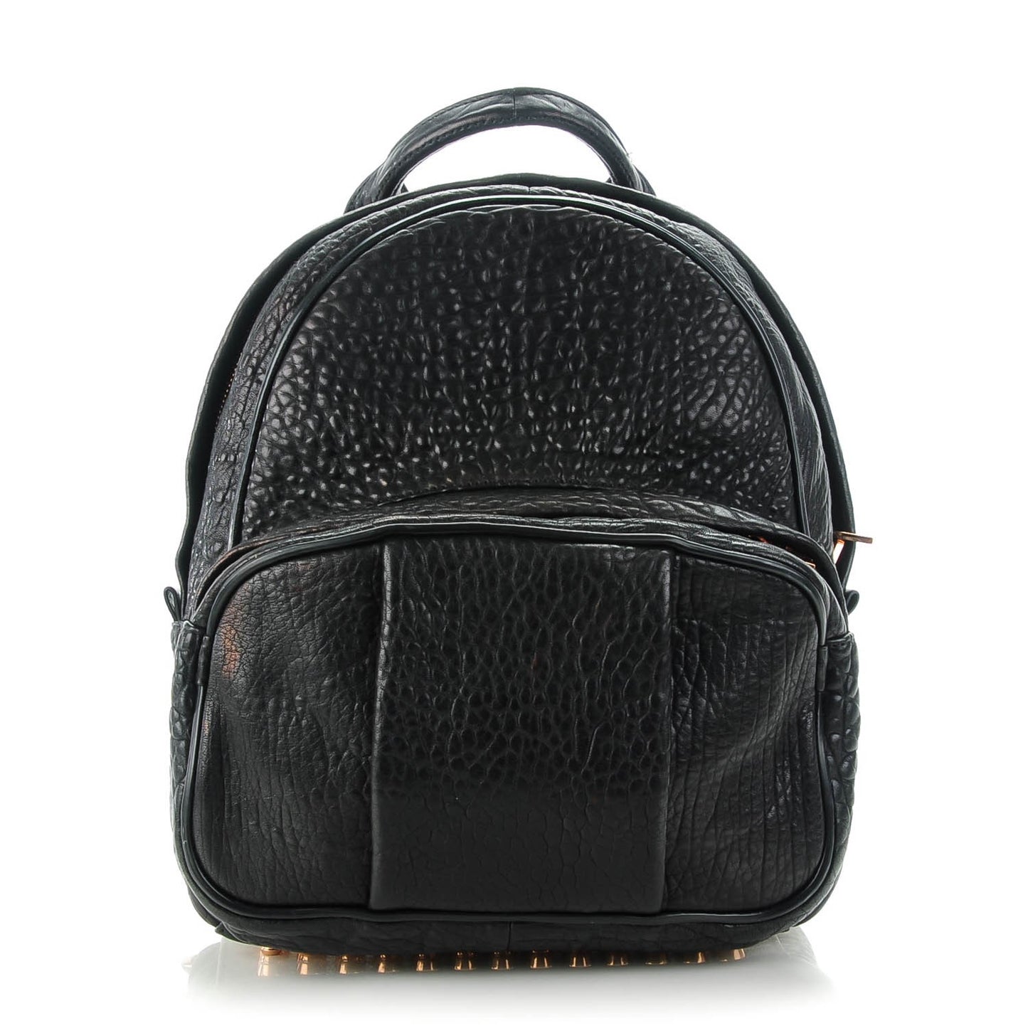 Pebbled Lambskin Dumbo Backpack Black Rose Gold Hardware