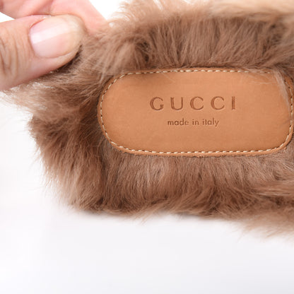 Gucci Velvet Fur Floral Womens Princetown Slippers 36 Black 8 of 10