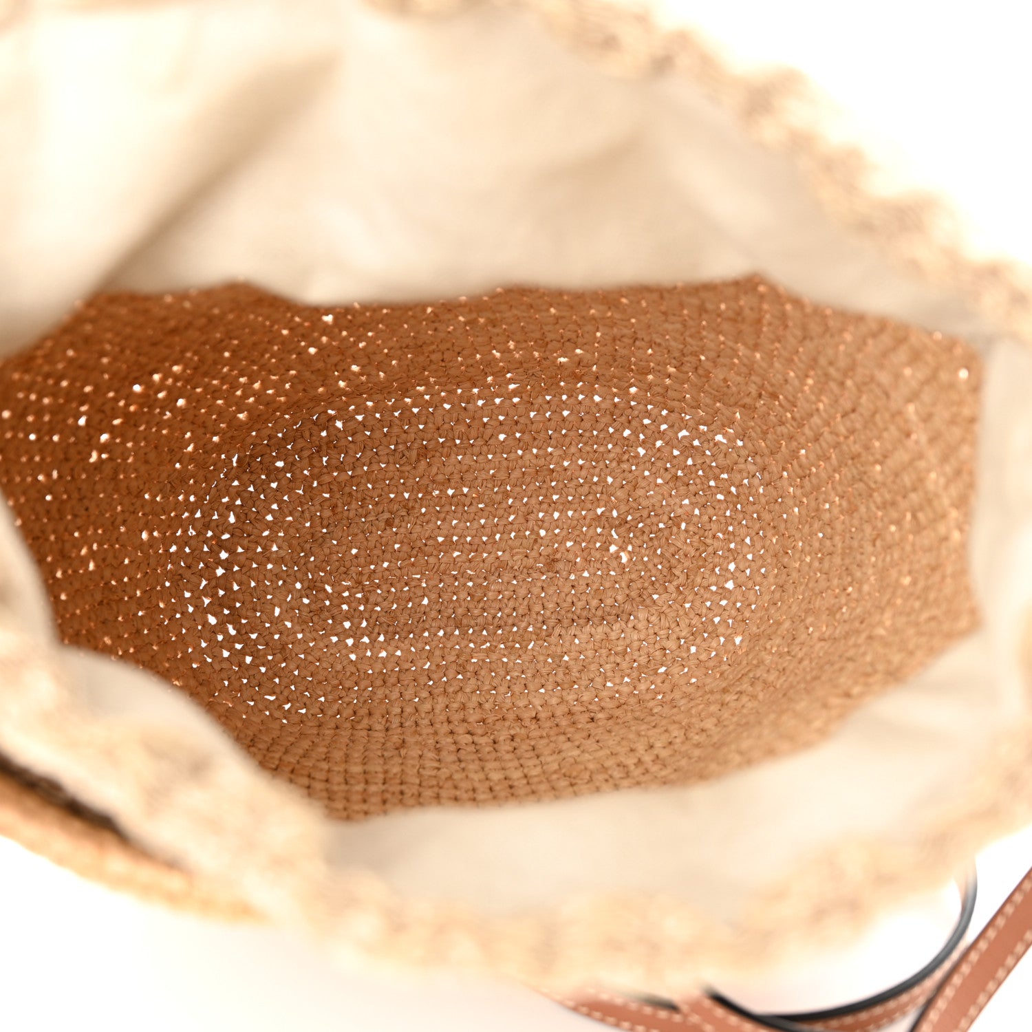 Loewe Calfskin Raffia Anagram Paulas Ibiza Pochette Bag Natural Tan 5 of 9