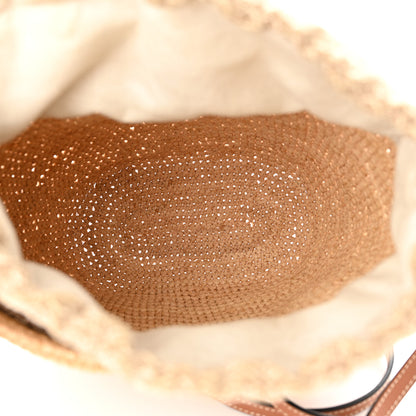 Loewe Calfskin Raffia Anagram Paulas Ibiza Pochette Bag Natural Tan 5 of 9