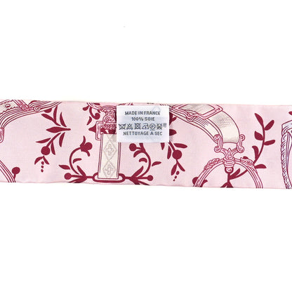 Hermes Silk Etriers Remix Twilly Rose Pale Bordeaux 3 of 3