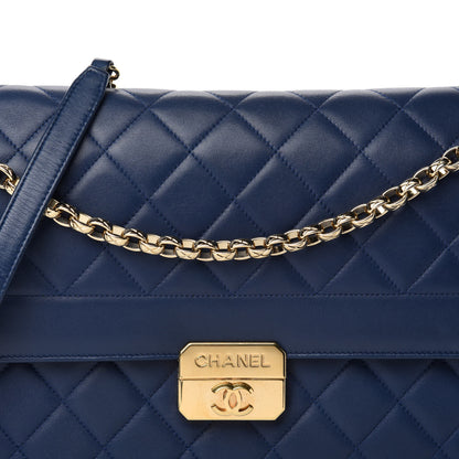Chanel Lambskin Quilted Large Chic With Me Flap Navy 13 of 13