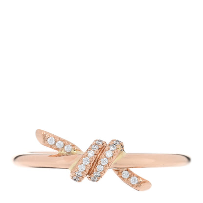 Tiffany 18K Rose Gold Diamond Small Knot Ring 52 6 1 of 5