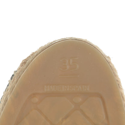 Chanel Tweed Patent Goatskin Sequin CC Espadrilles 35 Black 6 of 8