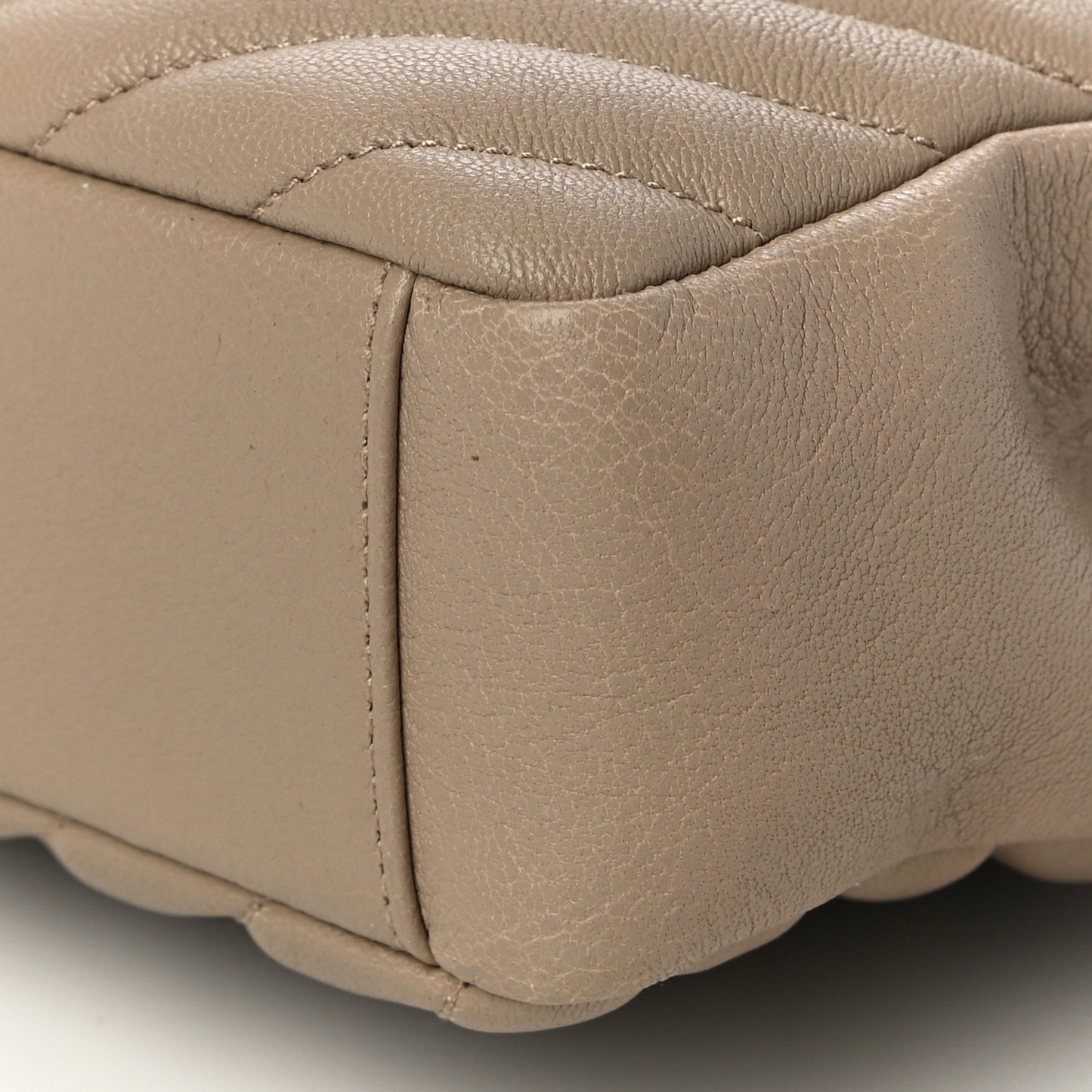 Sheepskin Matelasse Chevron Monogram Medium College Bag Dark Beige
