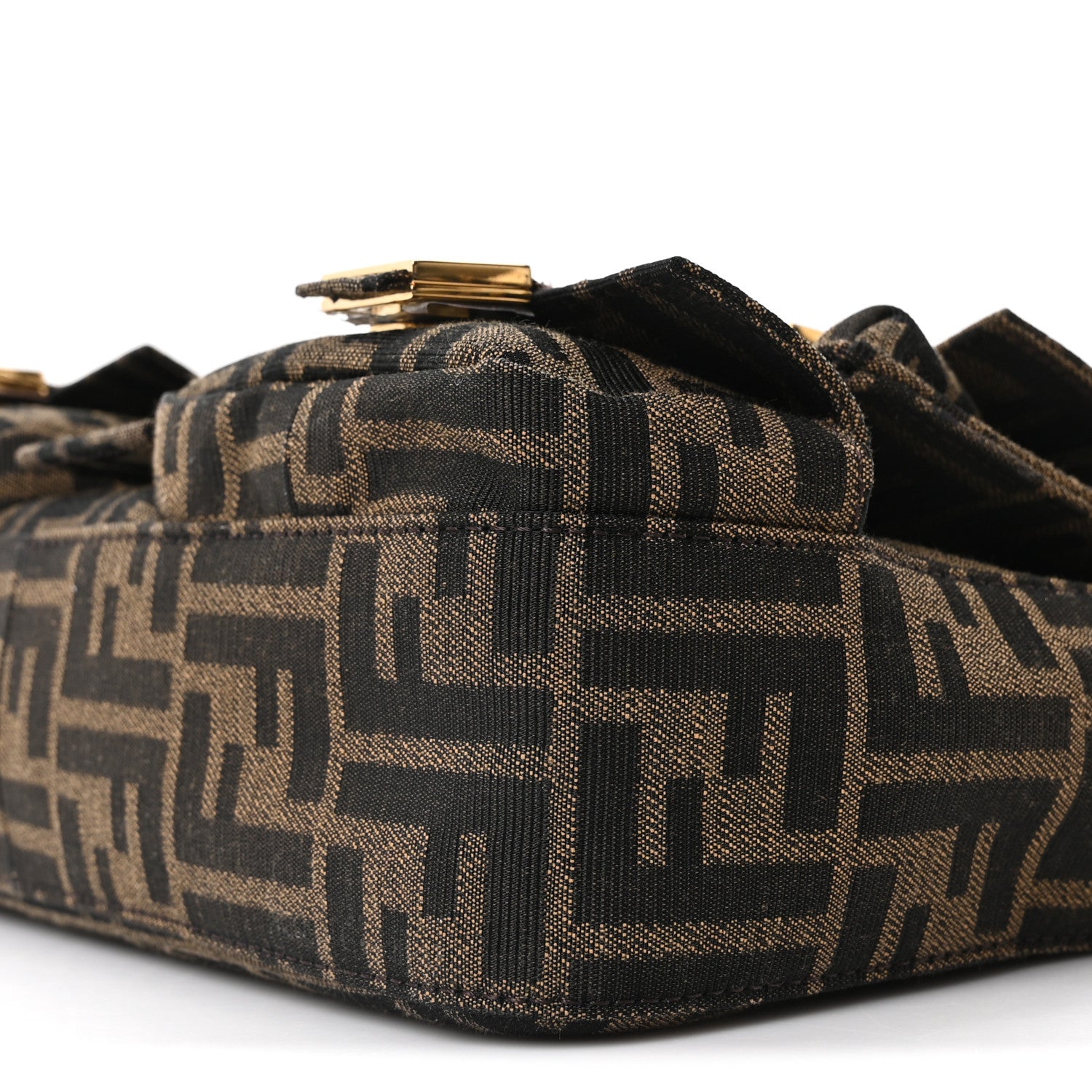 Fendi Fabric Jacquard FF 1974 Multipocket Baguette Tobacco Moro