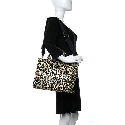 Marc Jacobs Cotton Canvas Leopard Print Medium The Traveler Tote Bag 2 of 9