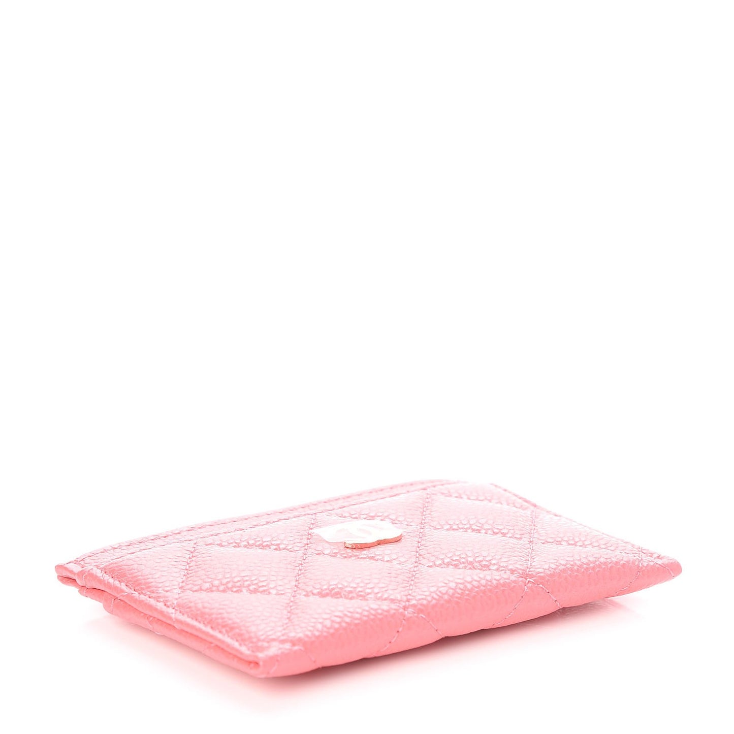 Caviar Quilted Card Holder Pink