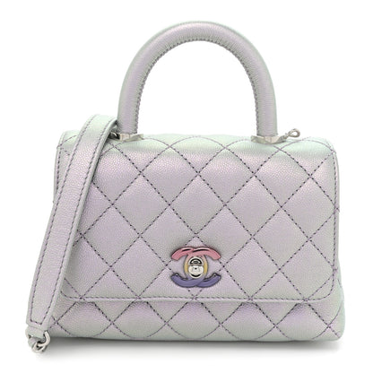 Chanel Iridescent Caviar Quilted Extra Mini Coco Handle Flap Purple 1 of 11