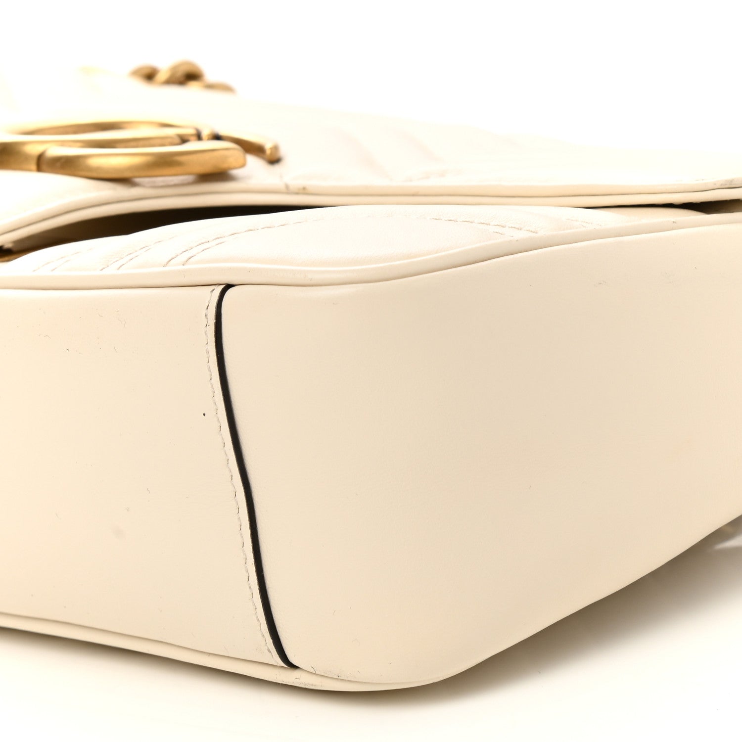 Gucci Calfskin Matelasse Small GG Marmont Shoulder Bag White 10 of 11