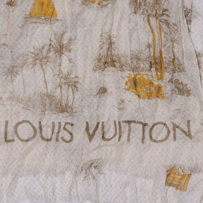 Louis Vuitton Cotton Linen Toile Etole De Louis Pareo Beige 5 of 8