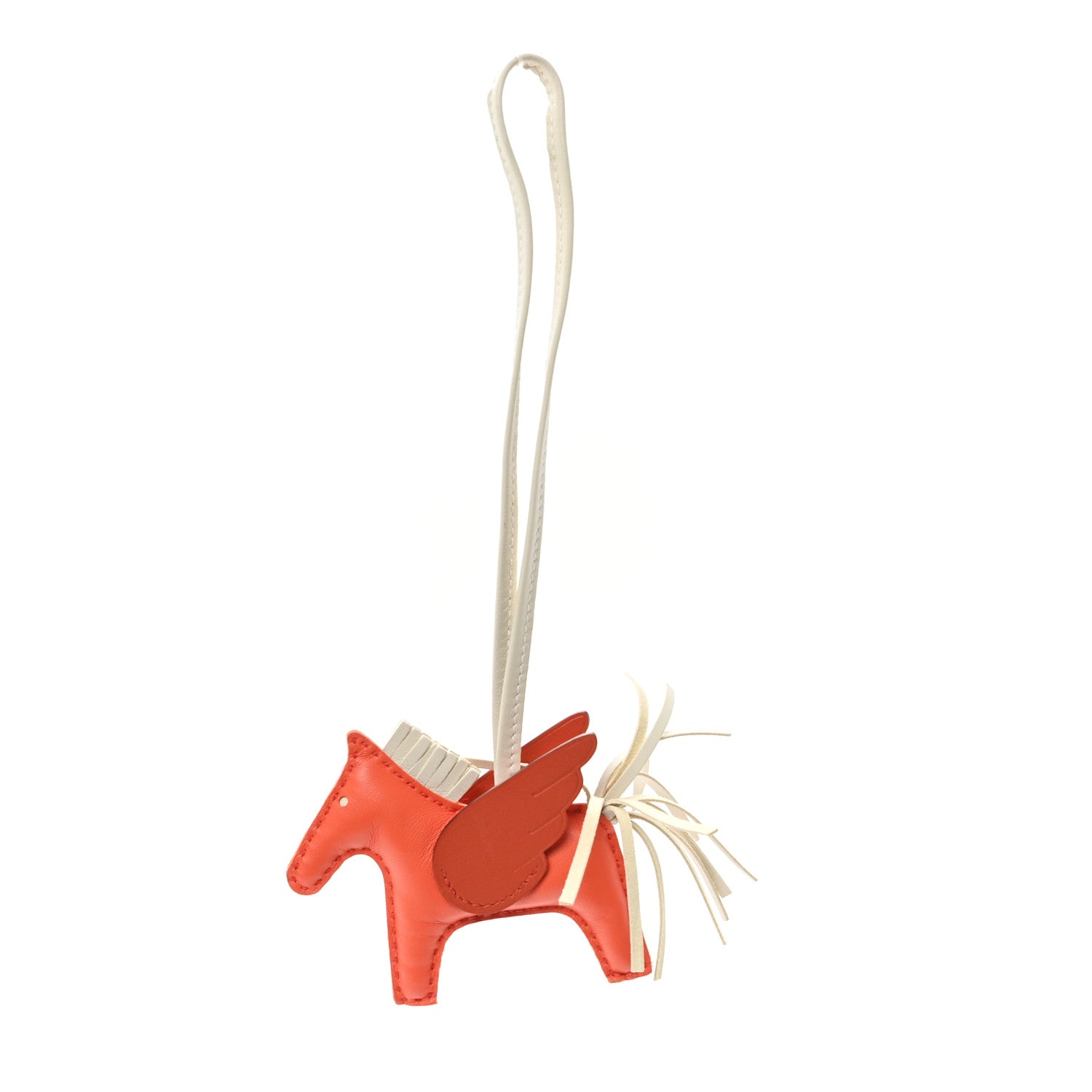 Hermes Milo Lambskin Grigri Rodeo Pegase Horse Bag Charm PM Orange Poppy Craie Terre Battue 1 of 5