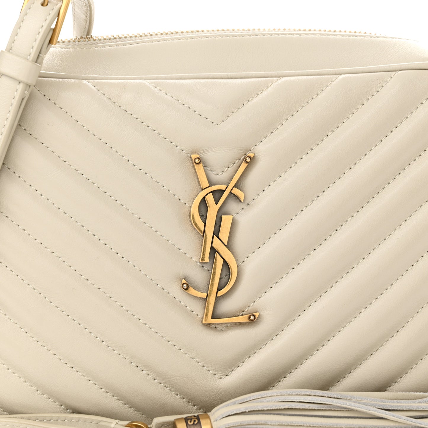 Calfskin Matelasse Monogram Lou Camera Bag Crema Soft