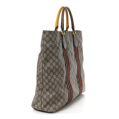 Gucci GG Supreme Monogram Web Neo Vintage Tote Beige New Acero Crop 3 of 11