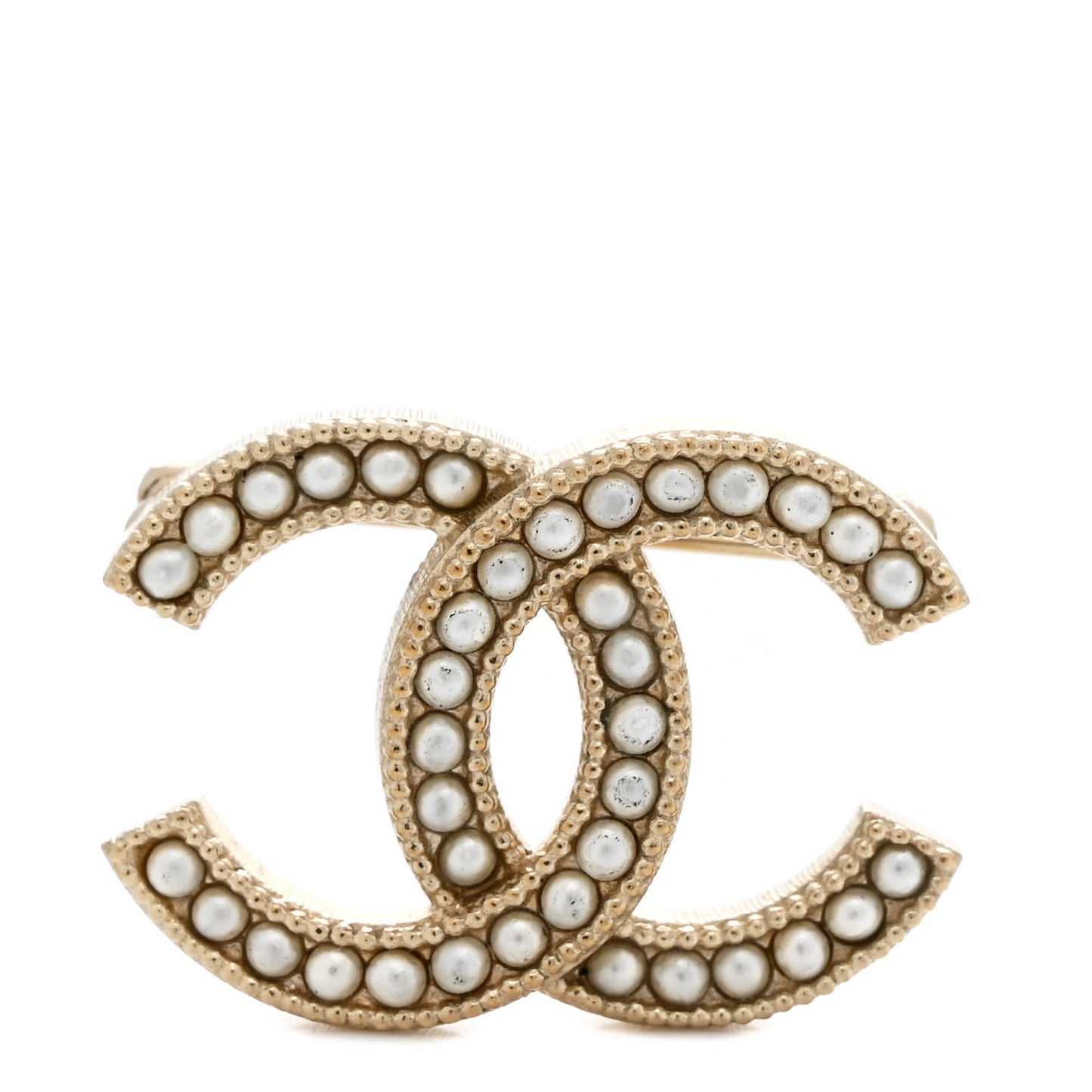 Pearl CC Mini Brooch  Gold